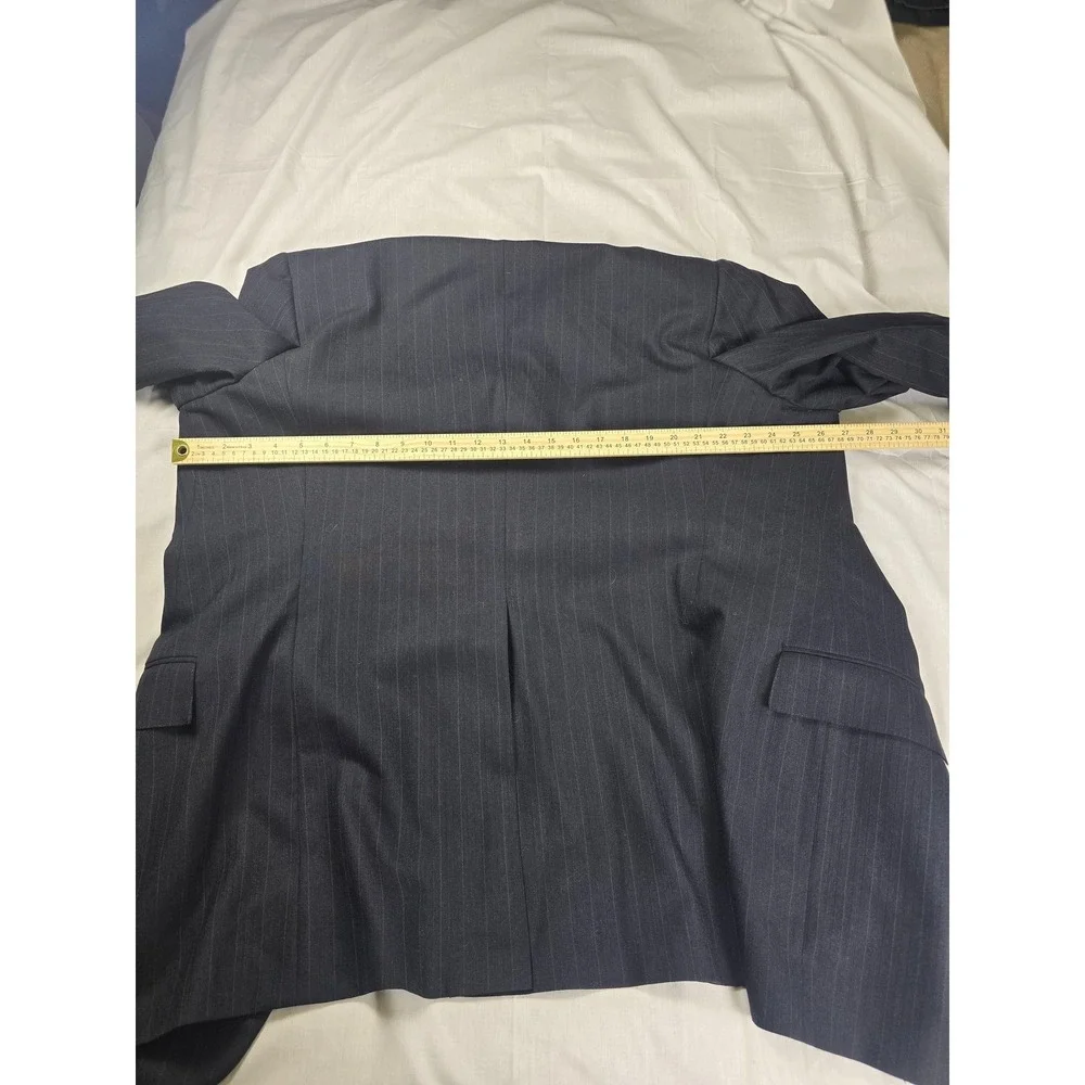Polo Ralph Lauren Blazer Mens 45X Navy Pinstripe Wool Perkins Shearer USA‎